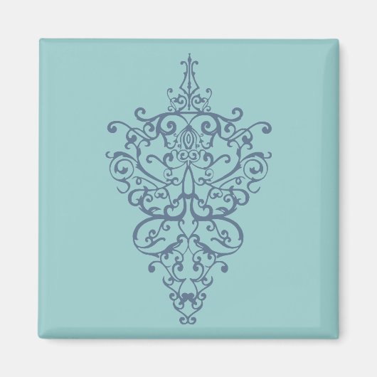 filigree blauw magneet (Voorkant)