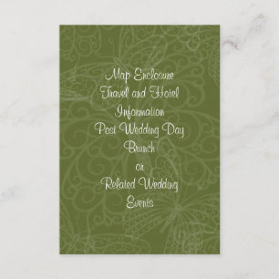 Filigree Butterfly Enclosure Card in Olive Green Informatiekaartje