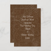 Filigree Butterfly-opnamekaart in bruin Informatiekaartje (Voorkant / Achterkant)