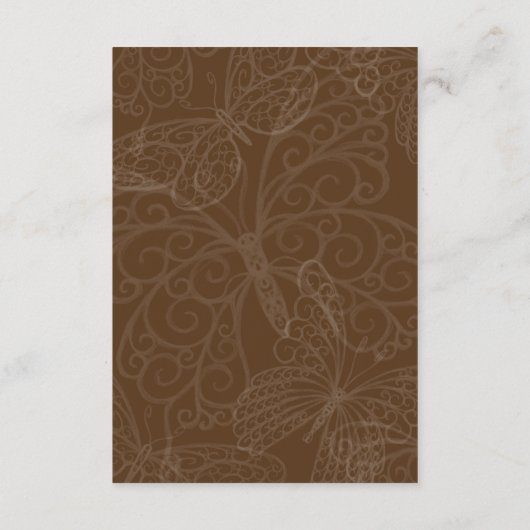 Filigree Butterfly-opnamekaart in bruin Informatiekaartje (Achterkant)
