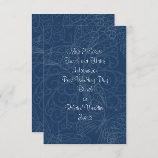 Filigree Butterfly-opnamekaart in het Blauwgroen Informatiekaartje (Voorkant / Achterkant)