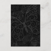 Filigree Butterfly-opnamekaart in zwart Informatiekaartje (Achterkant)