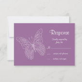 Filigree Butterfly RSVP in Paars (Voorkant)