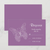 Filigree Butterfly RSVP in Paars (Voorkant / Achterkant)