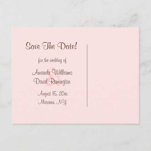 Filigree Butterfly Save the Date Briefkaart in Bro (Achterkant)