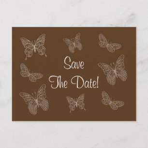 Filigree Butterfly Save the Date Briefkaart in Bro