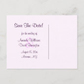 Filigree Butterfly Save the Date Briefkaart (Paars (Achterkant)