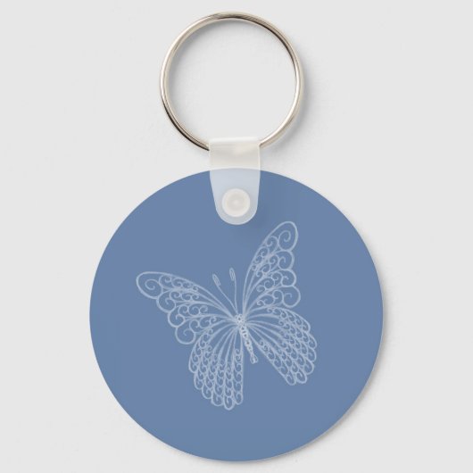 Filigree Butterfly Sleutelhanger in Blue (Voorkant)