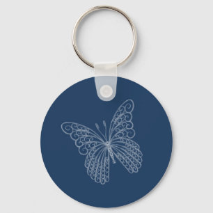 Filigree Butterfly Sleutelhanger in het Blauwgroen