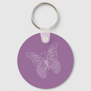 Filigree Butterfly Sleutelhanger in Paars-