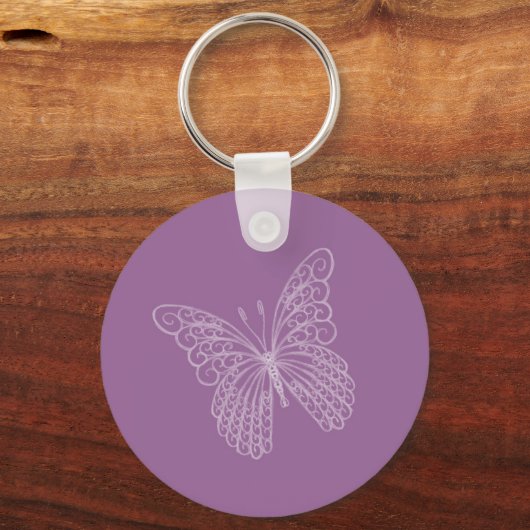 Filigree Butterfly Sleutelhanger in Paars- (Voorkant)
