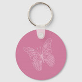 Filigree Butterfly Sleutelhanger in roze (Voorkant)