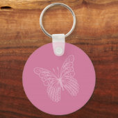 Filigree Butterfly Sleutelhanger in roze (Voorkant)