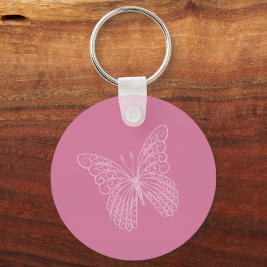 Filigree Butterfly Sleutelhanger in roze (Voorkant)