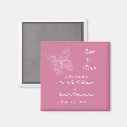 Filigree Butterfly sparen de Datum Magnet (Voorkant / Achterkant)