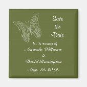 Filigree Butterfly sparen de Datum Magnet (Voorkant)