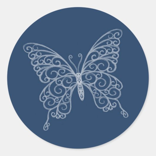 Filigree Butterfly Sticker (Voorkant)