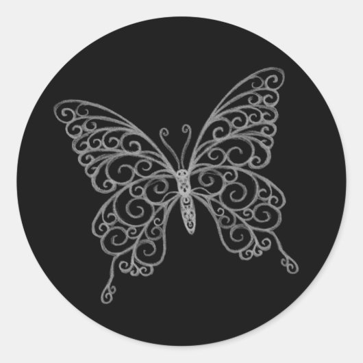 Filigree Butterfly Sticker (Voorkant)