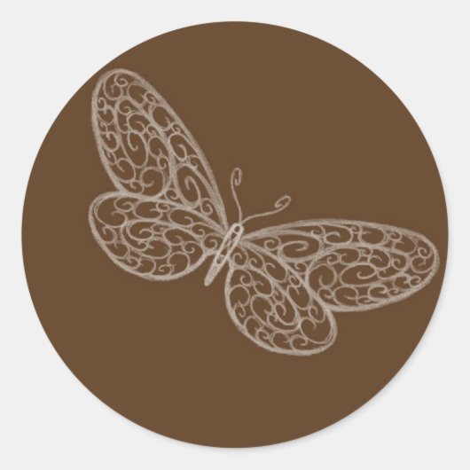 Filigree Butterfly Sticker (Voorkant)