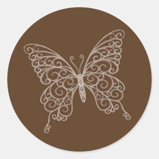 Filigree Butterfly Sticker (Voorkant)