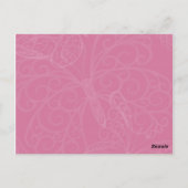 Filigree Butterfly Table Number (roze) Briefkaart (Achterkant)