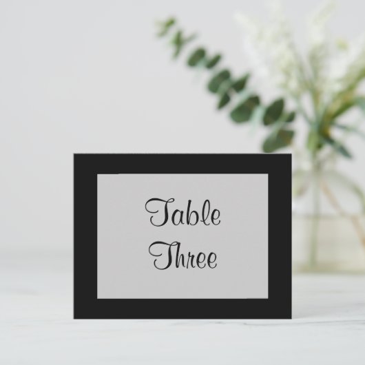 Filigree Butterfly Table Number (zwart) Briefkaart (Staand voorkant)