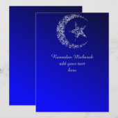 Filigree Crescent Moon en Star Invitation Kaart (Voorkant / Achterkant)