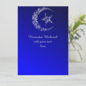 Filigree Crescent Moon en Star Invitation Kaart (Staand voorkant)
