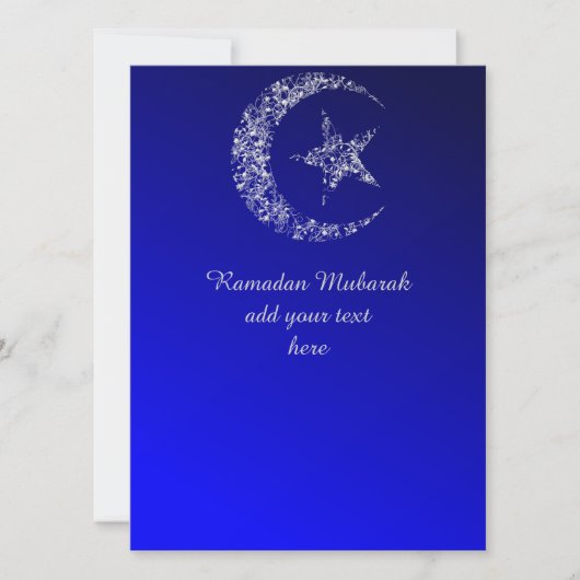Filigree Crescent Moon en Star Invitation Kaart (Voorkant)
