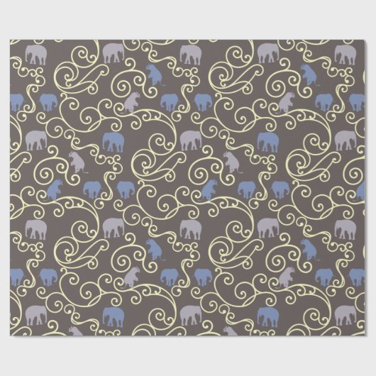 Filigree en Elephants Cadeaupapier (Vlak)