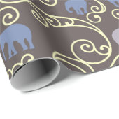 Filigree en Elephants Cadeaupapier (Rol Hoek)