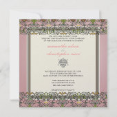 Filigree en Floral Vine/mauve roze Kaart (Achterkant)