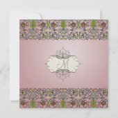 Filigree en Floral Vine/mauve roze Kaart (Voorkant)