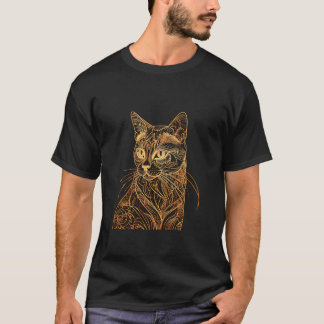 Filigree Feline: een  kattenportret T-shirt