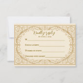 Filigree Fleur Wedding RSVP Card (Voorkant)