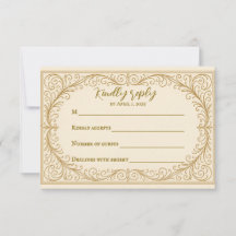 Filigree Fleur Wedding RSVP Card