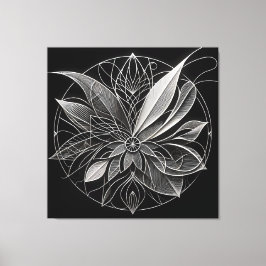 Filigree Floral Mandala Canvas Afdruk
