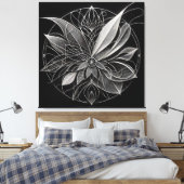 Filigree Floral Mandala Canvas Afdruk (Insitu (Slaapkamer))
