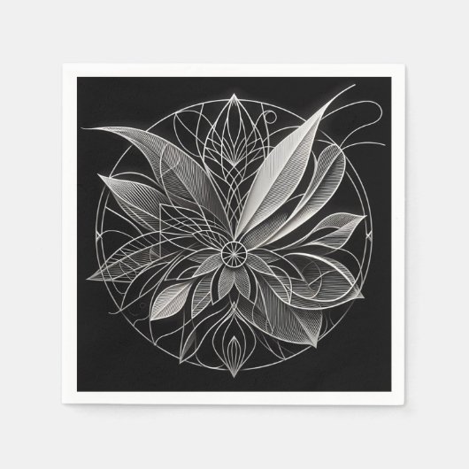 Filigree Floral Mandala Servet (Voorkant)