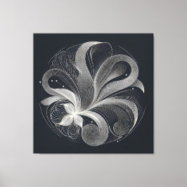 Filigree Flow Circle Canvas Afdruk