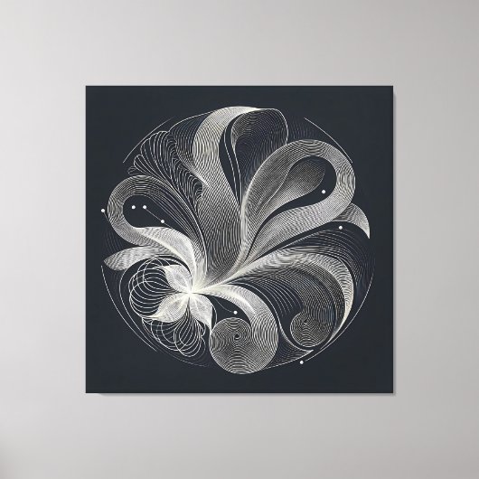 Filigree Flow Circle Canvas Afdruk (Voorkant)