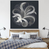 Filigree Flow Circle Canvas Afdruk (Insitu (Slaapkamer))
