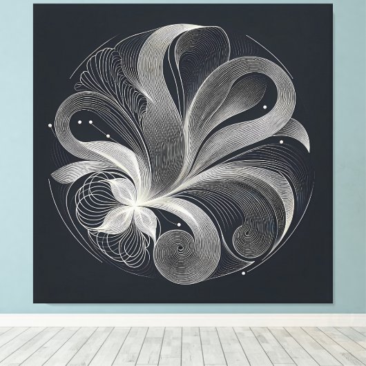 Filigree Flow Circle Canvas Afdruk (Insitu (Houten vloer))