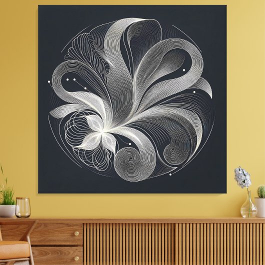 Filigree Flow Circle Canvas Afdruk (Insitu (Woonkamer))