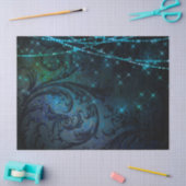 Filigree Flowers en Lichten op Donkere ontkoppelin Tissuepapier (Craft)