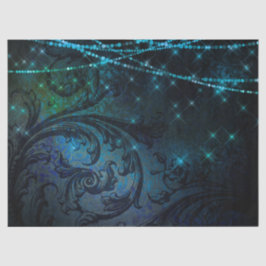 Filigree Flowers en Lichten op Donkere ontkoppelin Tissuepapier