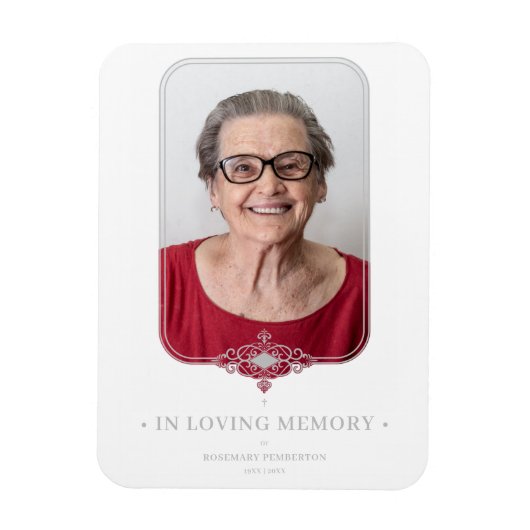 Filigree Funeral Gray Ornamental Lace Foto Magneet (Verticaal)