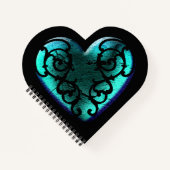 Filigree Goth Ijsblauw Hart Notitieboek (Voorkant)