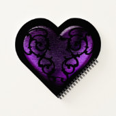 Filigree Goth Paarse Hart Notitieboek (Achterkant)