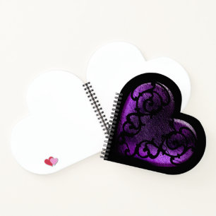 Filigree Goth Paarse Hart Notitieboek